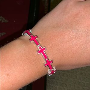 Pink Cross Bracelet